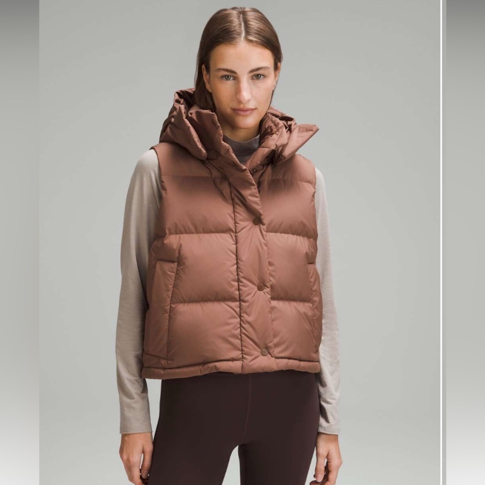 Lululemon Wunder Puff Cropped Vest in Roasted Brown- Size 4